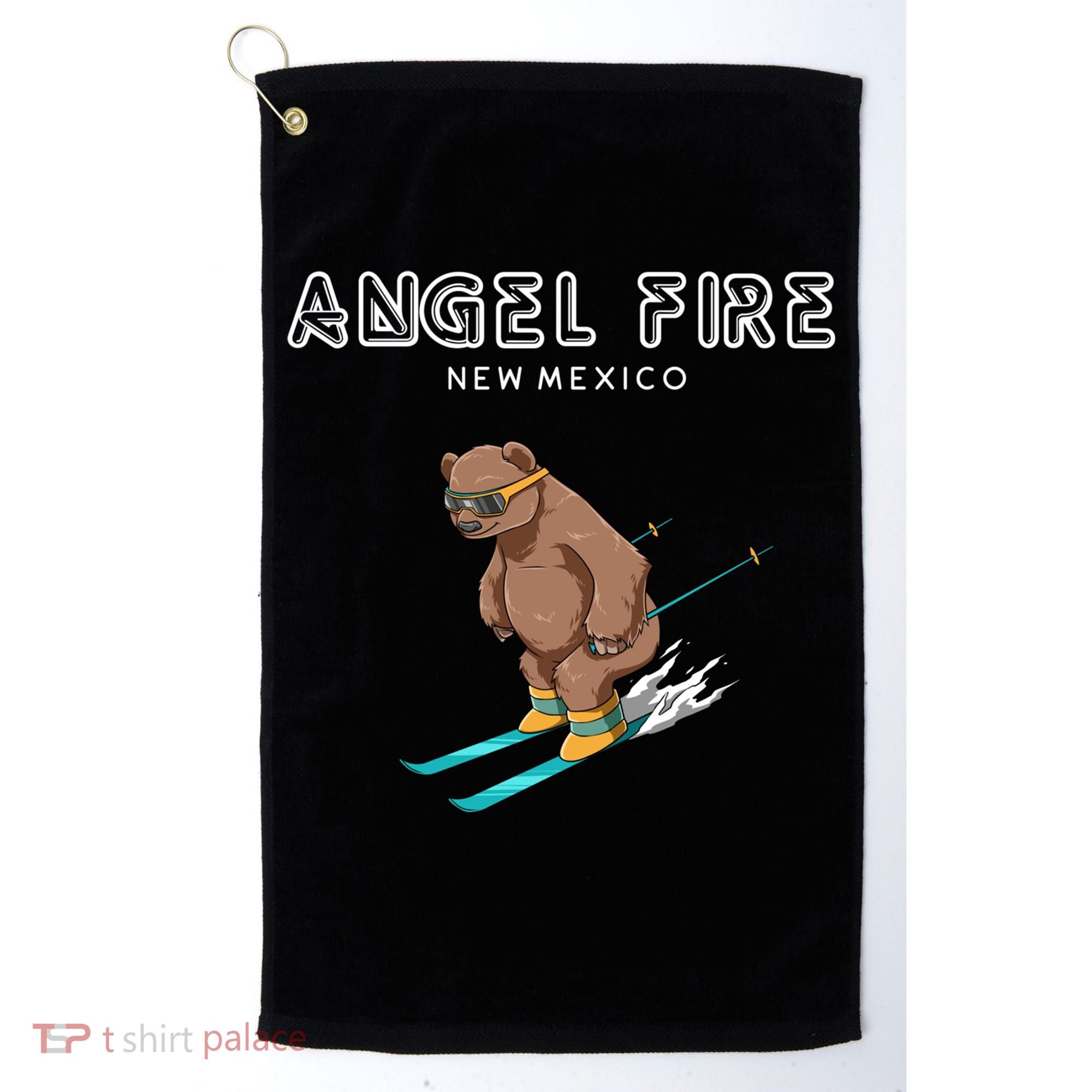 Angel Fire New Mexico Funny Ski Grizzly Bear Meaningful Gift Golf Towel