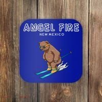 Angel Fire New Mexico Funny Ski Grizzly Bear Meaningful Gift Coaster thumb 0