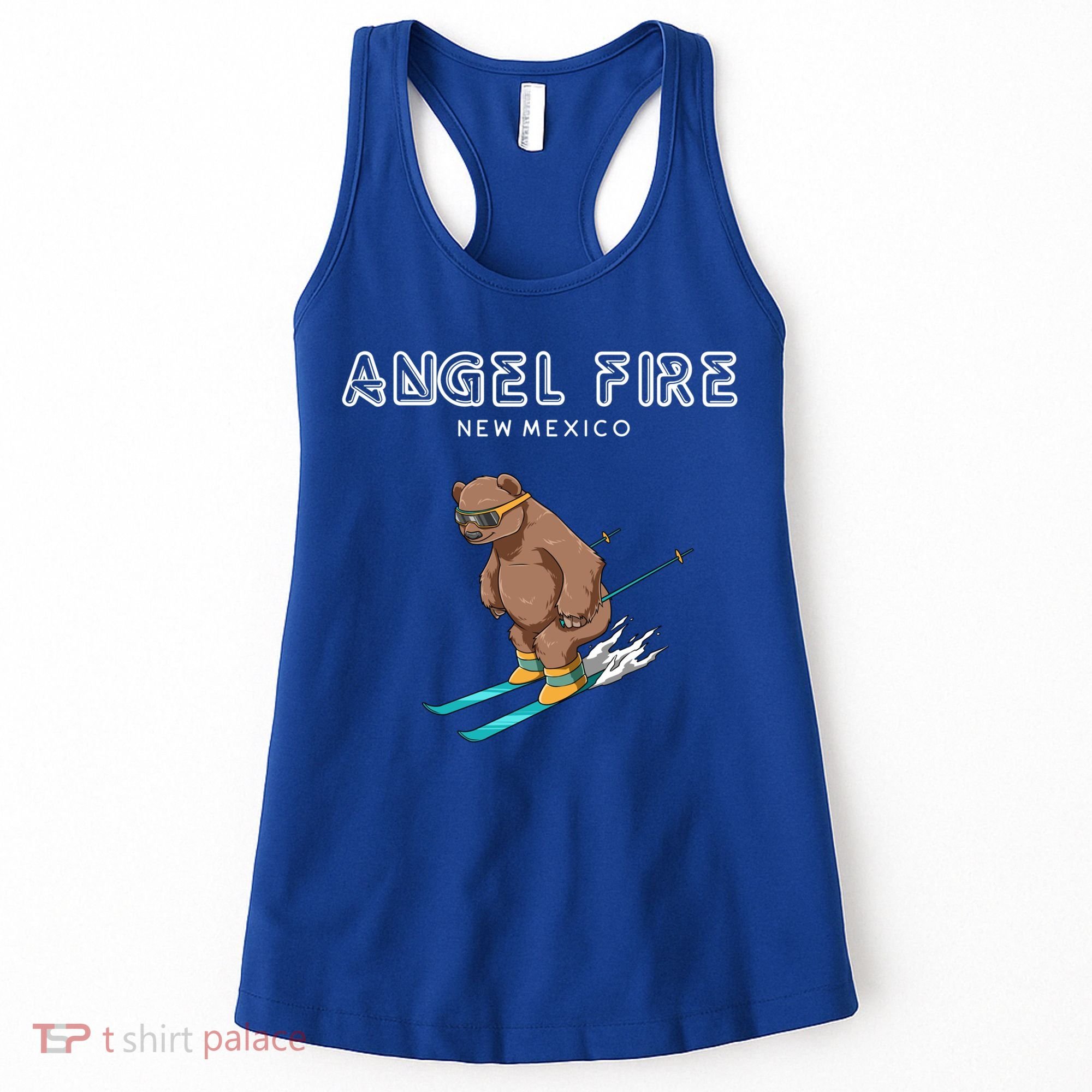 Angel Fire New Mexico Funny Ski Grizzly Bear Meaningful Gift Women's Tank Top