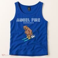 Angel Fire New Mexico Funny Ski Grizzly Bear Meaningful Gift Tank Top thumb 2