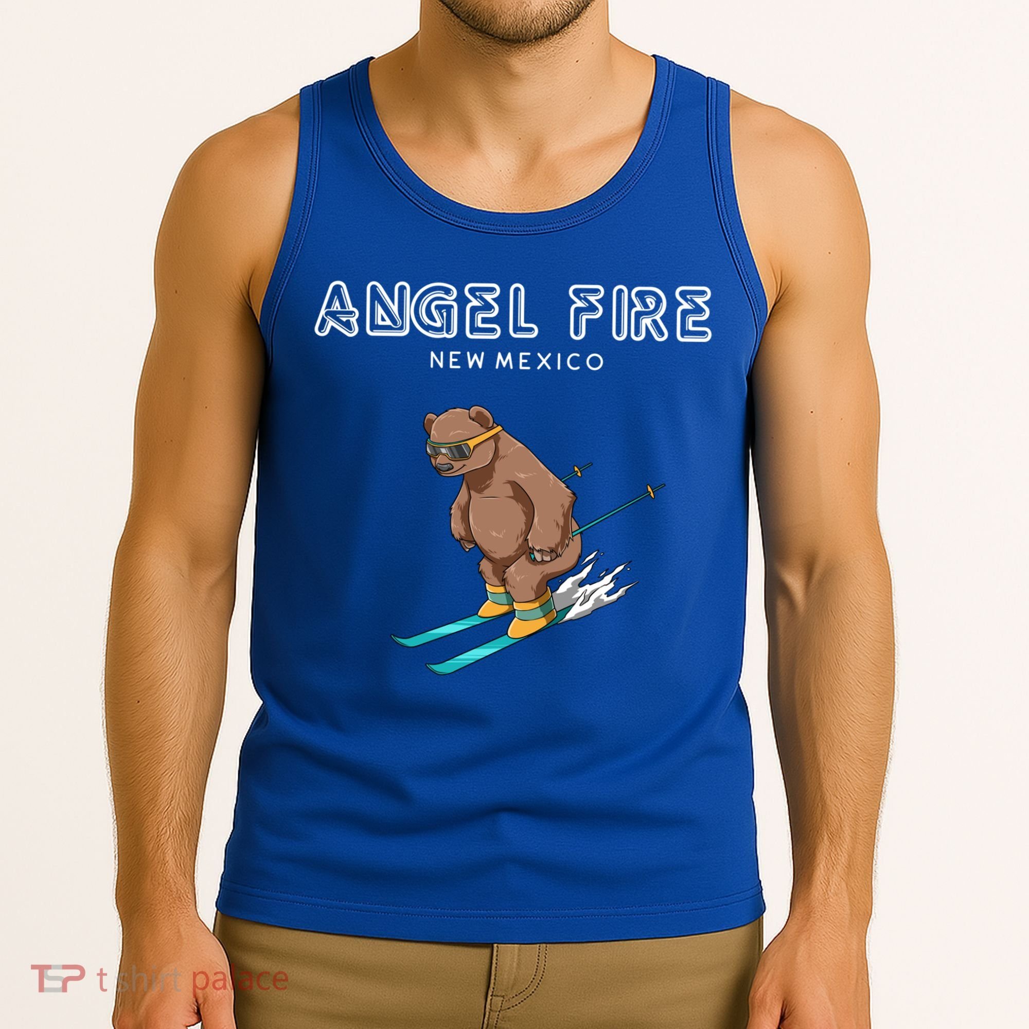 Angel Fire New Mexico Funny Ski Grizzly Bear Meaningful Gift Tank Top