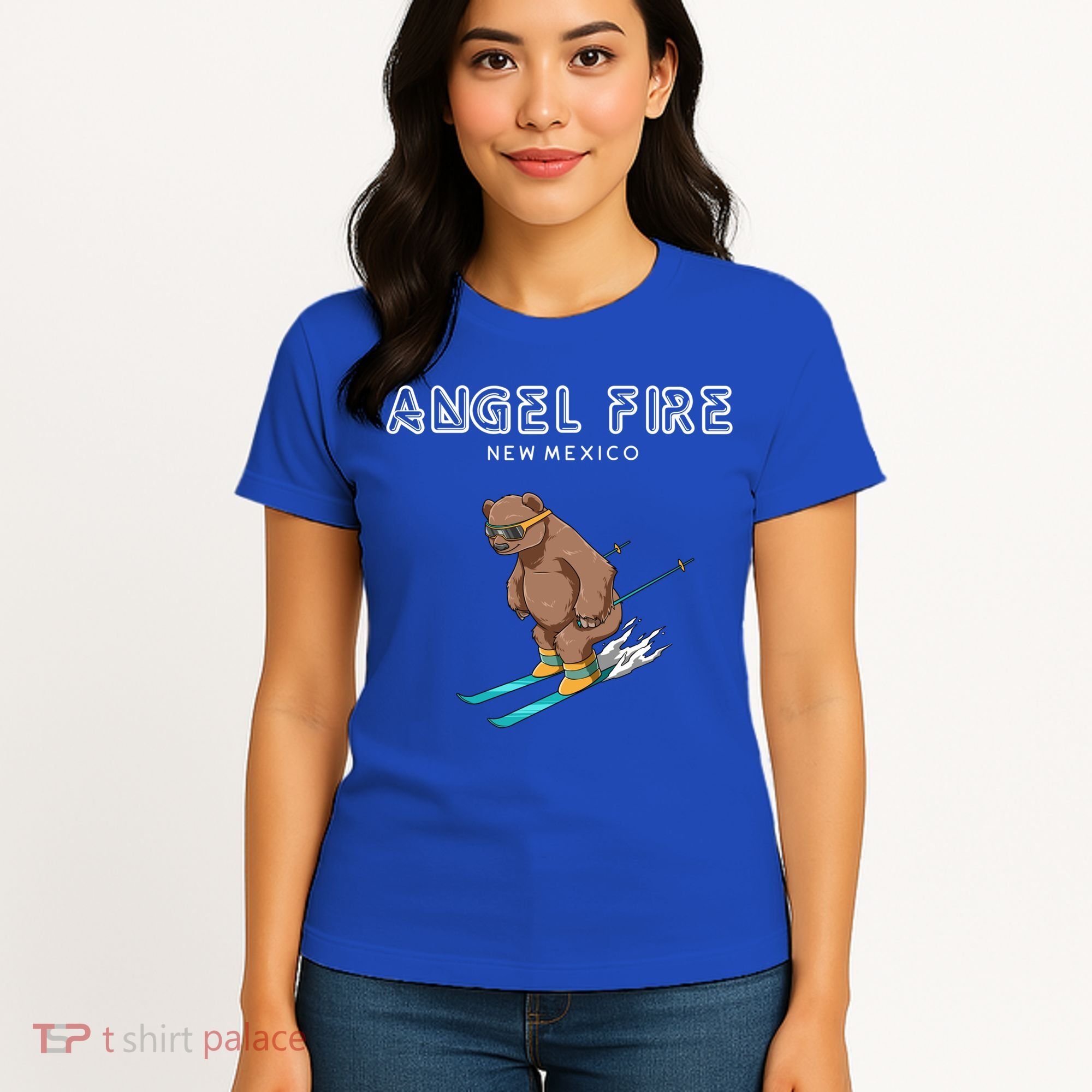 Angel Fire New Mexico Funny Ski Grizzly Bear Meaningful Gift Women's T-Shirt