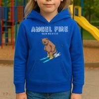 Angel Fire New Mexico Funny Ski Grizzly Bear Meaningful Gift Kids Hoodie thumb 3