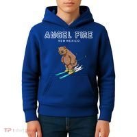 Angel Fire New Mexico Funny Ski Grizzly Bear Meaningful Gift Kids Hoodie thumb 4