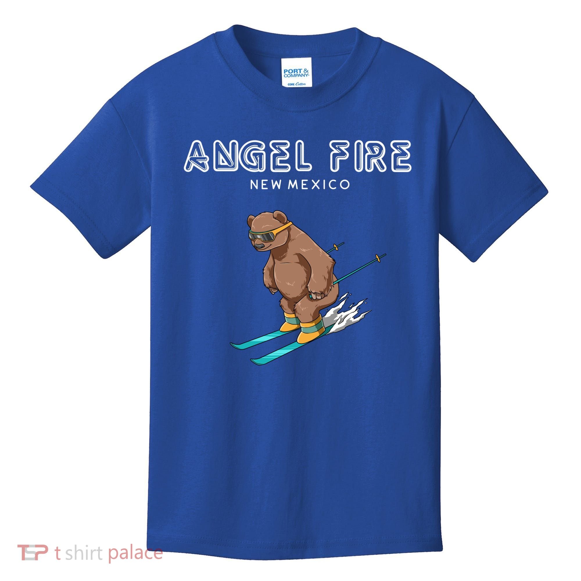 Angel Fire New Mexico Funny Ski Grizzly Bear Meaningful Gift Kids T-Shirt