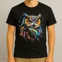 Artwork Fantasy Owl Bird T-Shirt thumb 3