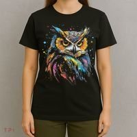 Artwork Fantasy Owl Bird T-Shirt thumb 4