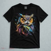 Artwork Fantasy Owl Bird T-Shirt thumb 5