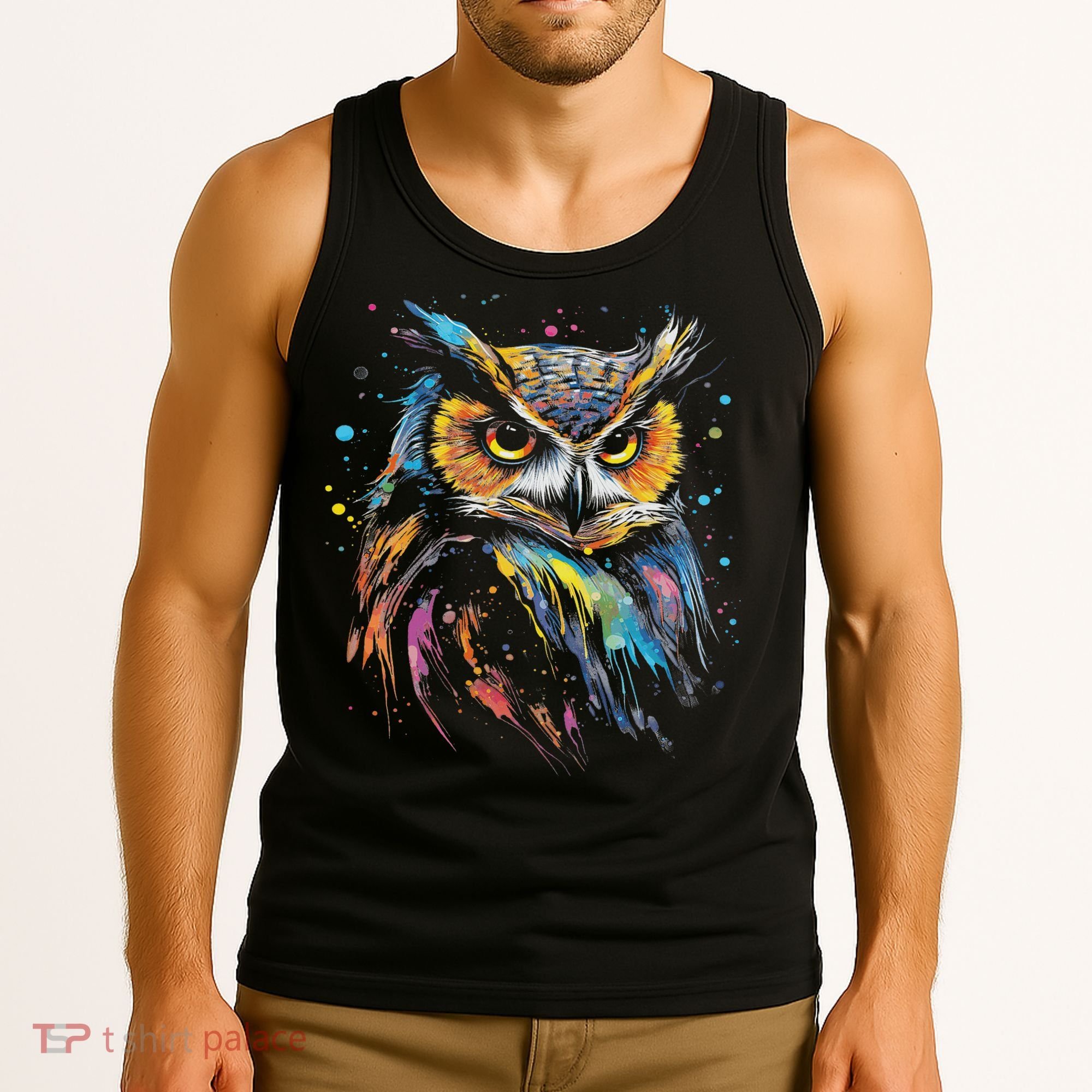 Artwork Fantasy Owl Bird Tank Top
