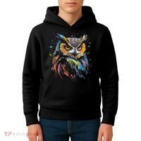 Artwork Fantasy Owl Bird Kids Hoodie thumb 4