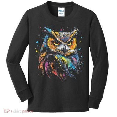 Artwork Fantasy Owl Bird Kids Long Sleeve Shirt