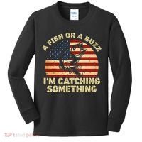 A Fish Or A Buzz Im Catching Something Fisherman Lovers Kids Long Sleeve Shirt thumb 0