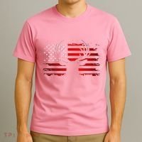 American Flag Outdoor Clothing Antlers Deer T-Shirt thumb 3