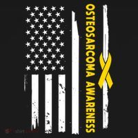 American Flag Osteosarcoma Awareness Wear Yellow Ribbon Usa Gift Women's Hoodie thumb 2