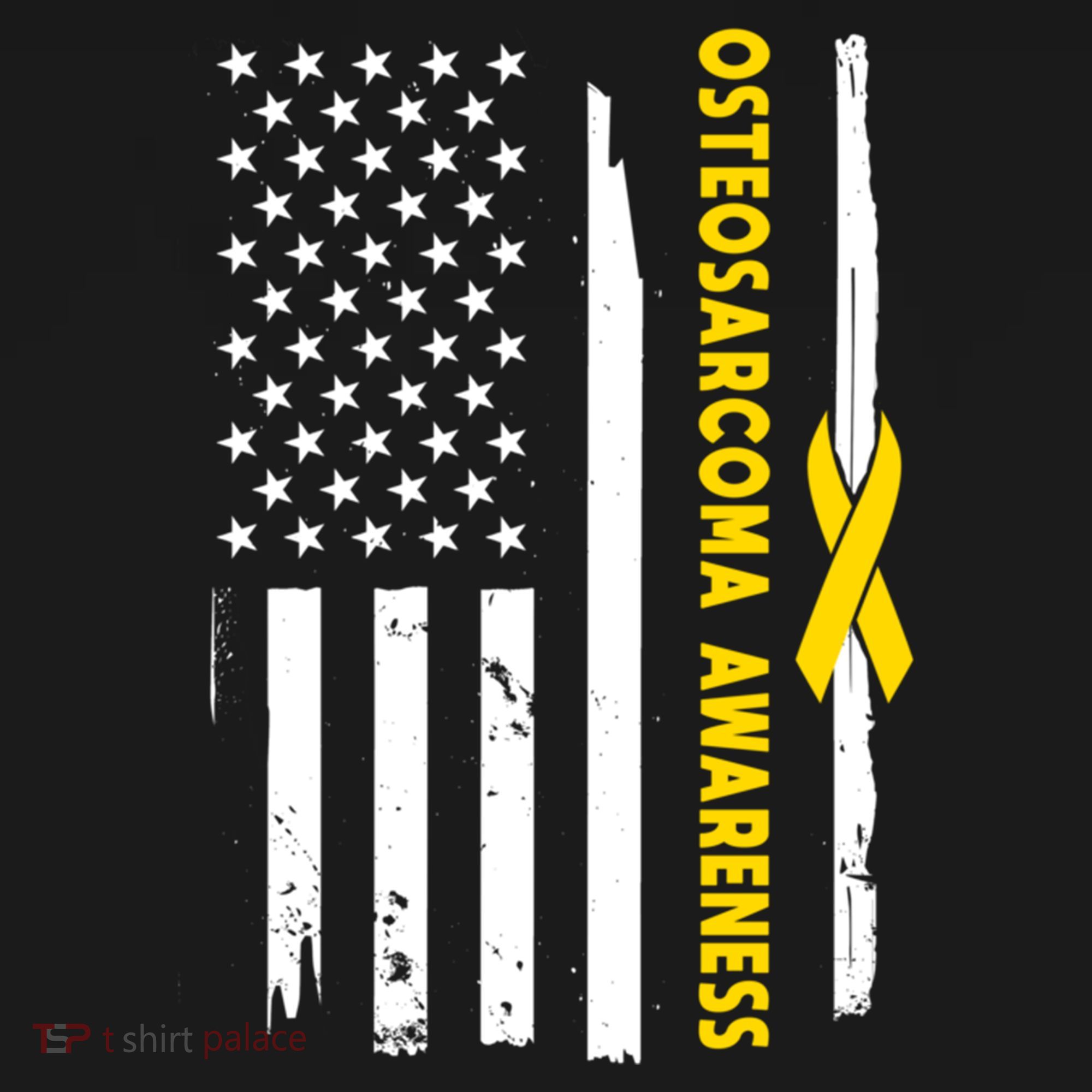 American Flag Osteosarcoma Awareness Wear Yellow Ribbon Usa Gift Women's Hoodie
