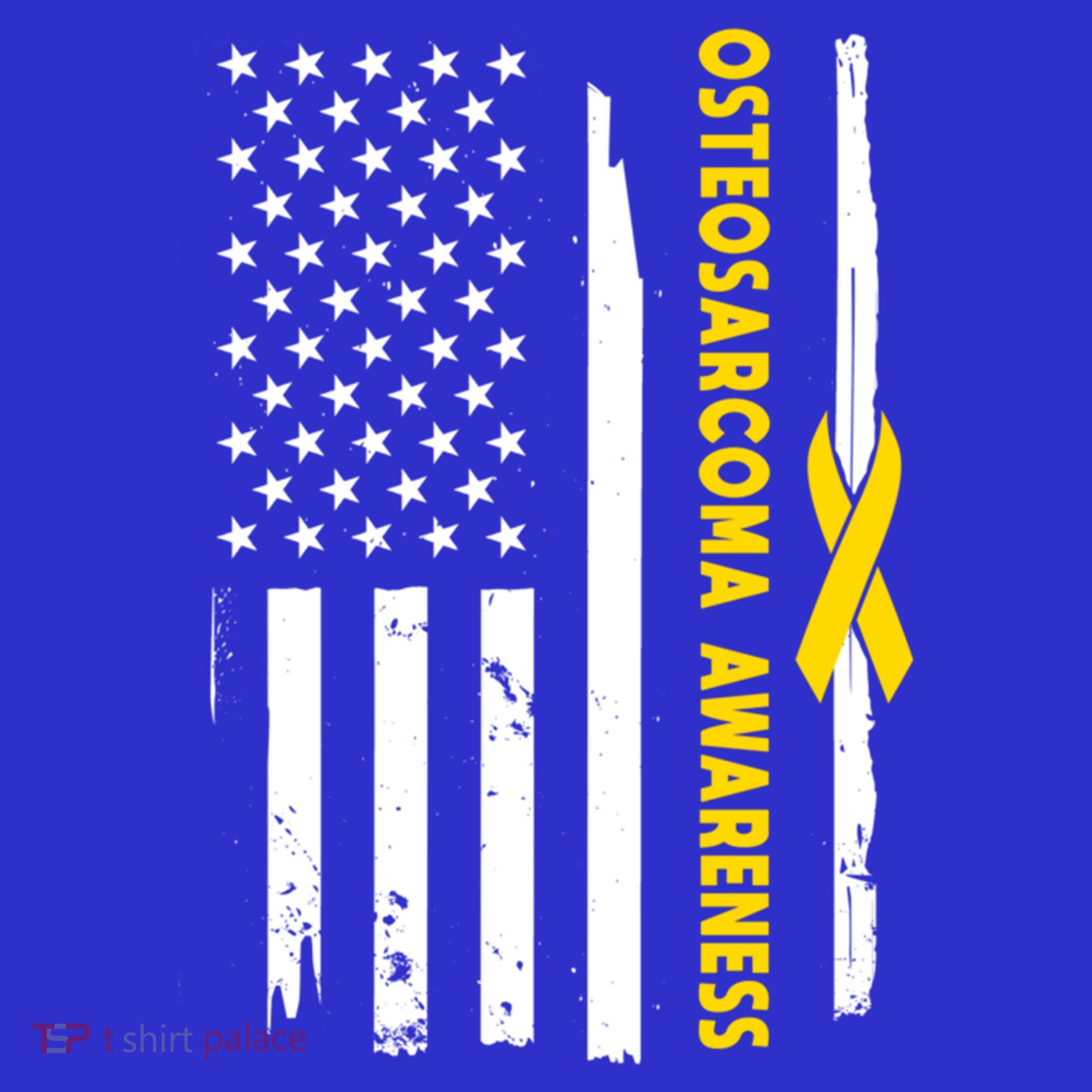 American Flag Osteosarcoma Awareness Wear Yellow Ribbon Usa Gift Women's Tank Top