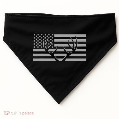 American Flag Outdoor Antlers Deer USA-Made Doggie Bandana