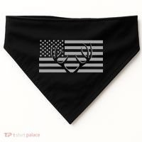 American Flag Outdoor Antlers Deer USA-Made Doggie Bandana thumb 0