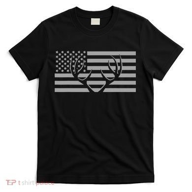 American Flag Outdoor Antlers Deer T-Shirt