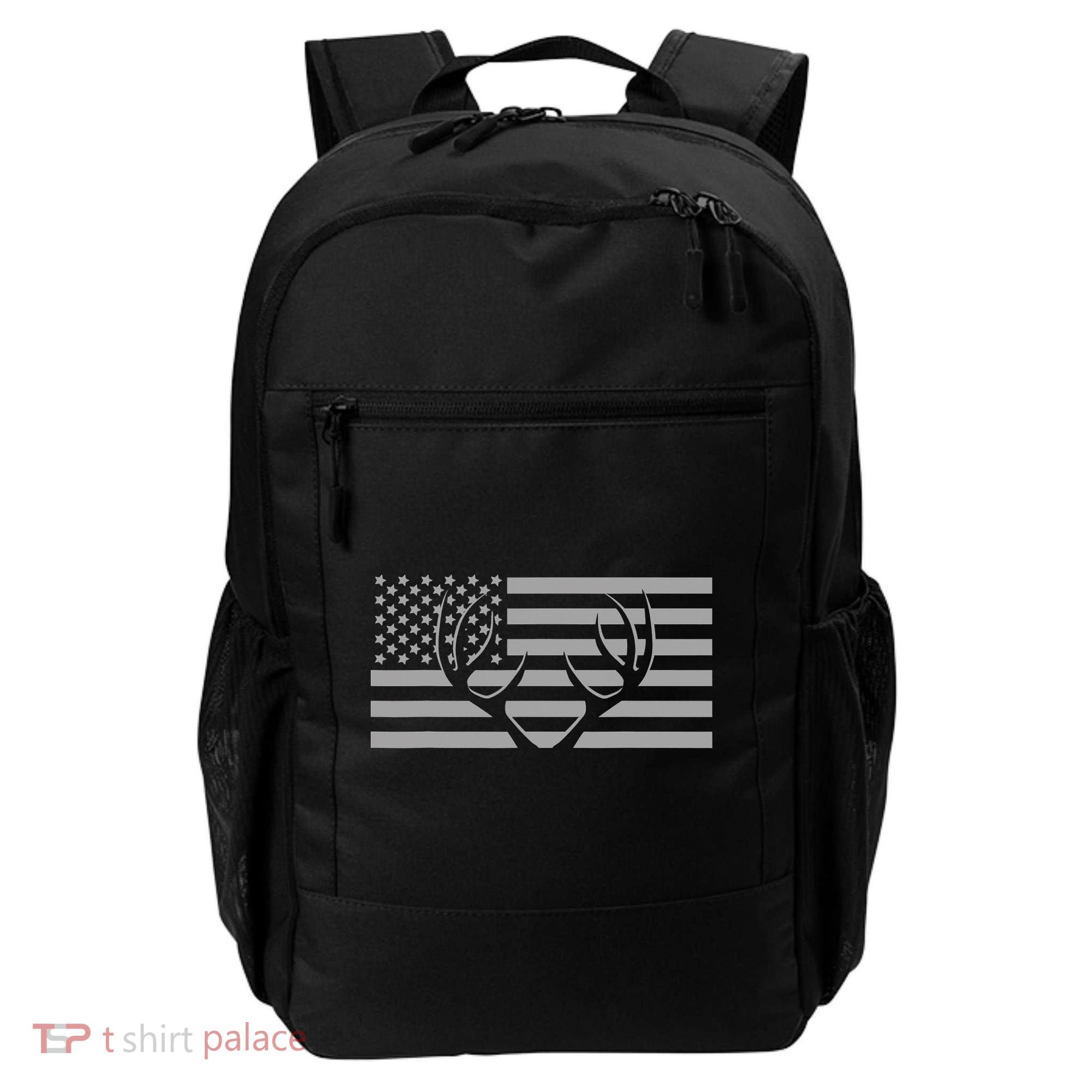 American Flag Outdoor Antlers Deer Backpack