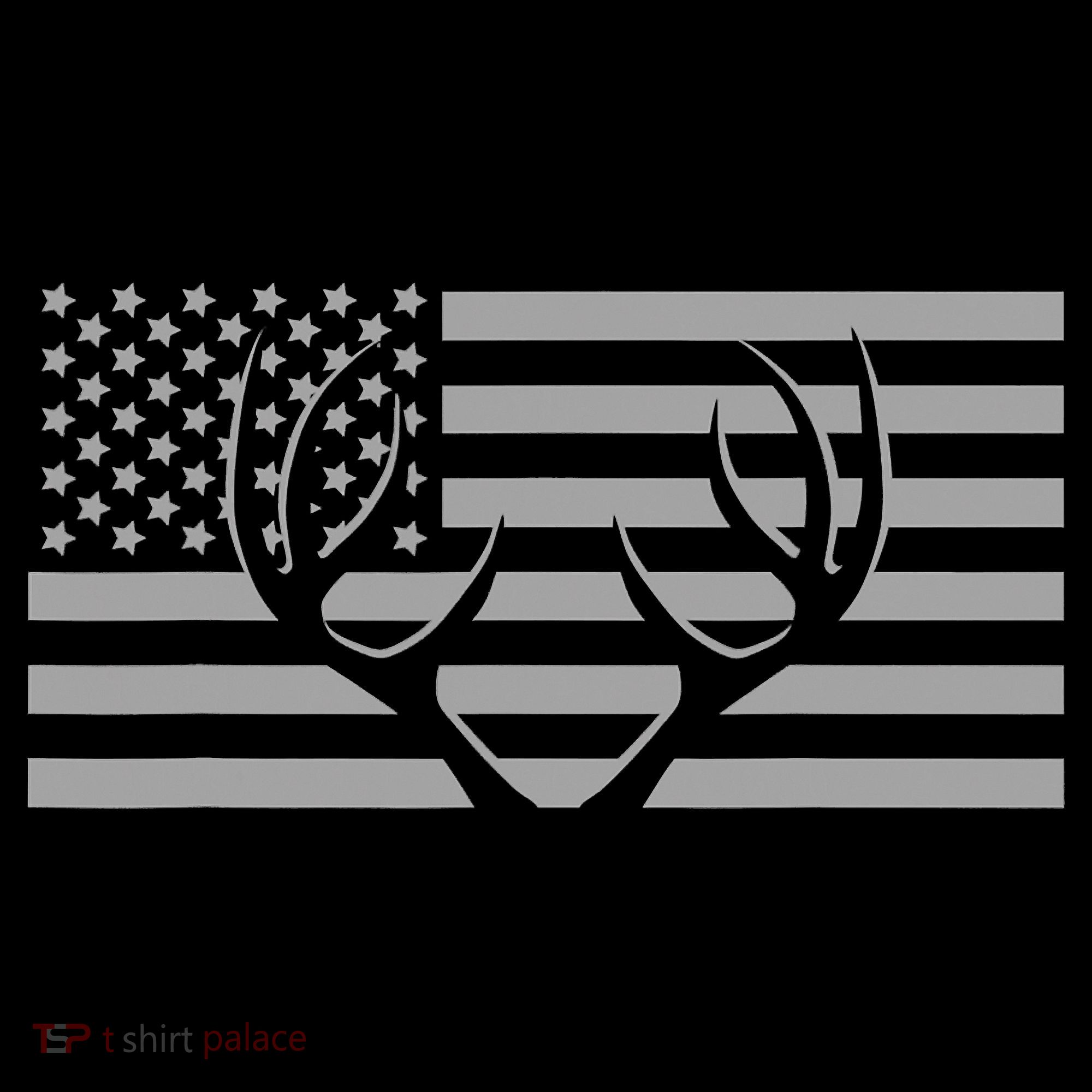 American Flag Outdoor Antlers Deer Mousepad