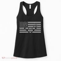 American Flag Outdoor Antlers Deer Women's Tank Top thumb 0