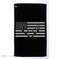 American Flag Outdoor Antlers Deer Golf Towel thumb 0