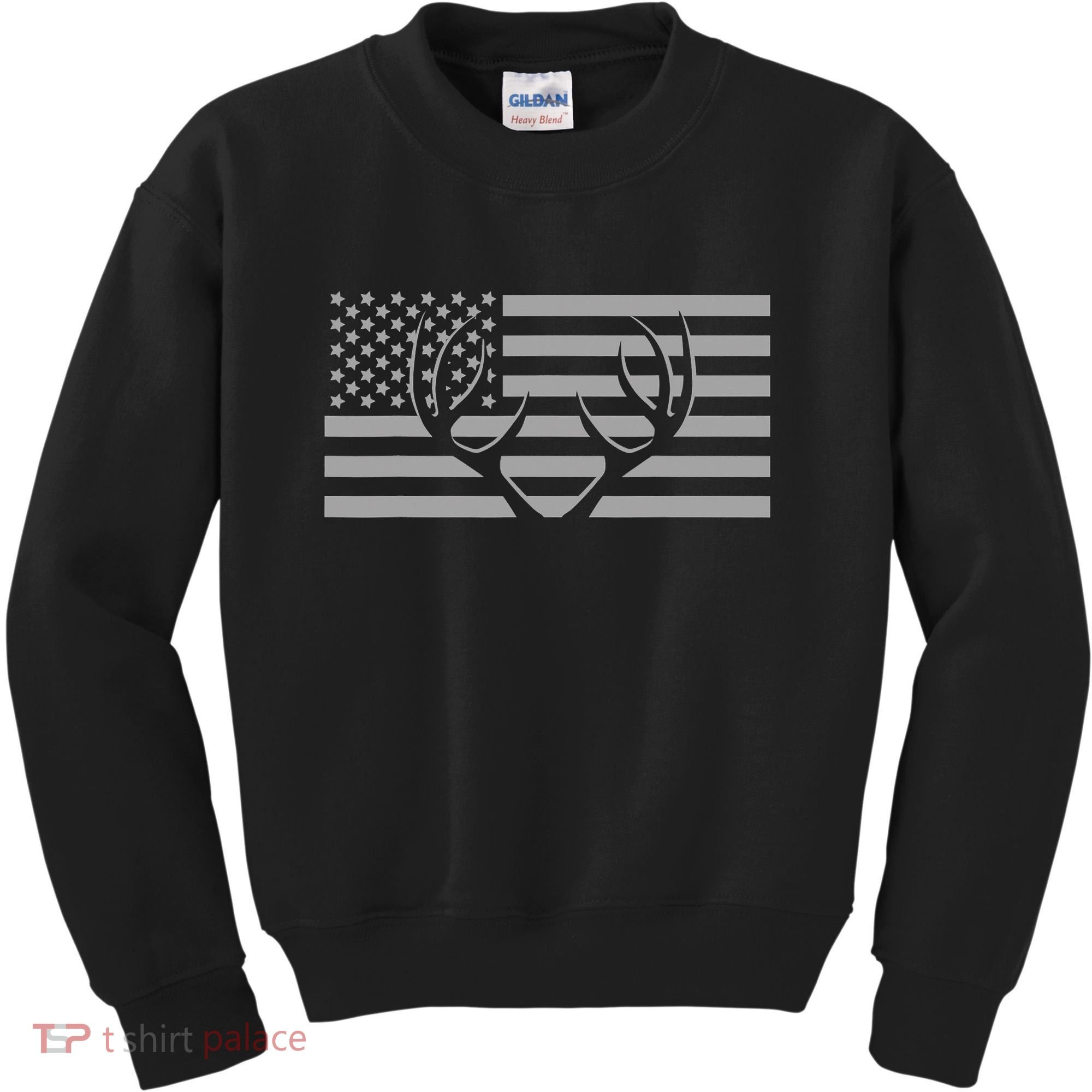American Flag Outdoor Antlers Deer Kids Sweatshirt
