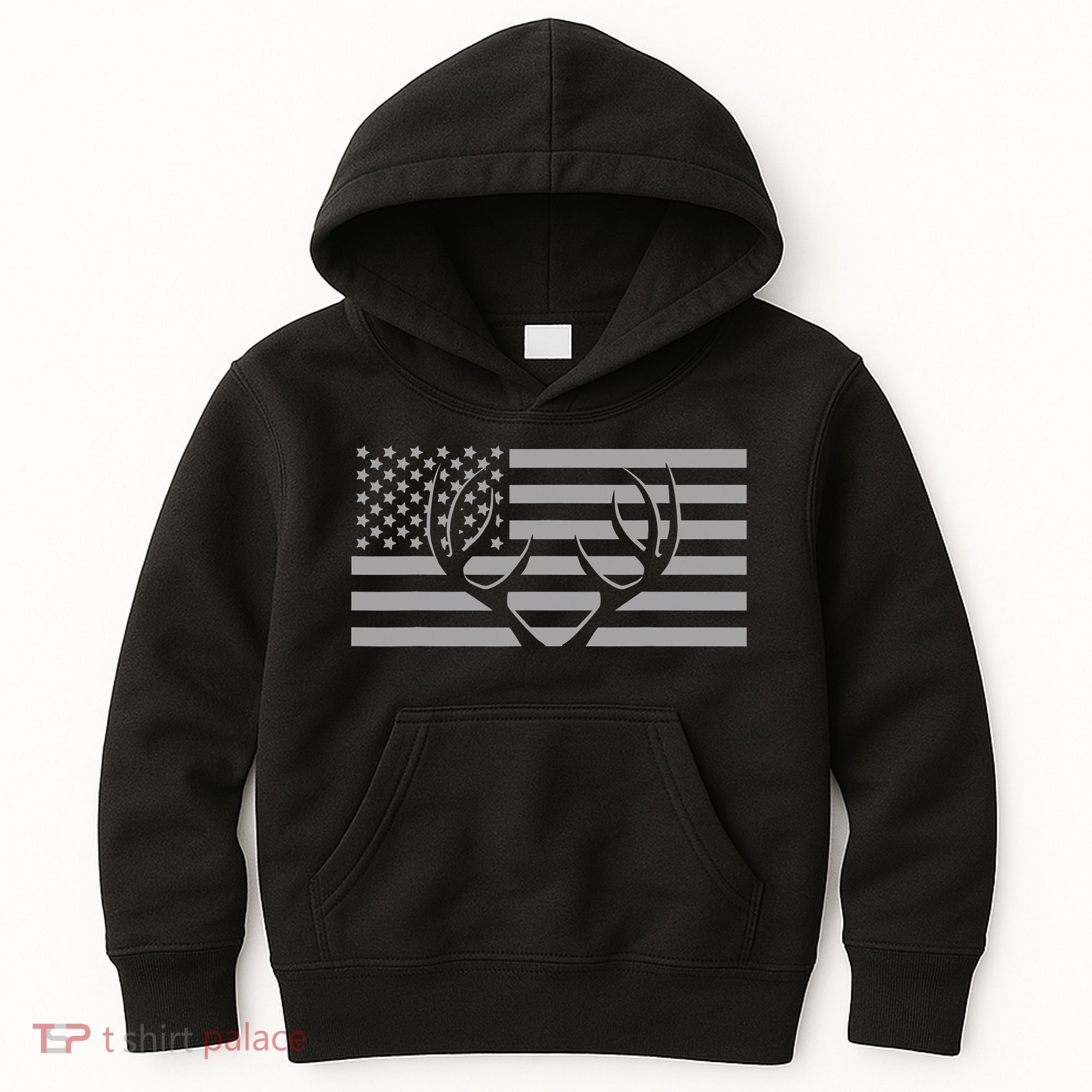 American Flag Outdoor Antlers Deer Kids Hoodie