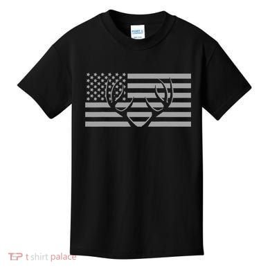 American Flag Outdoor Antlers Deer Kids T-Shirt