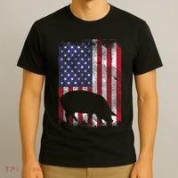American Flag Pig Vintage Farm Animal Patriotic Farmer Gift T-Shirt thumb 3