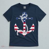 American Flag Patriotic Anchor - Memorial Day 4th Of July T-Shirt thumb 5