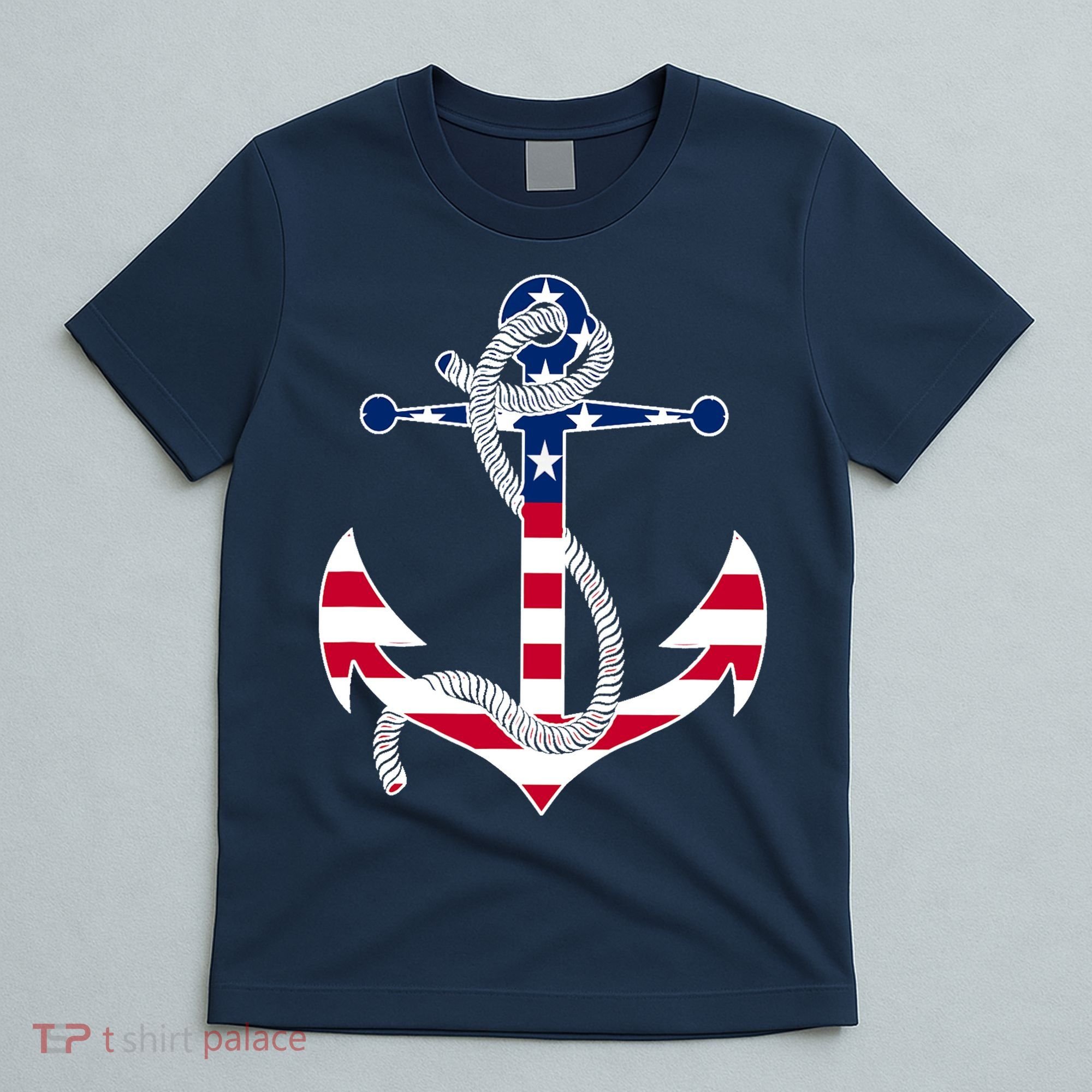 American Flag Patriotic Anchor - Memorial Day 4th Of July T-Shirt