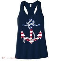 American Flag Patriotic Anchor - Memorial Day 4th Of July Women's Tank Top thumb 0