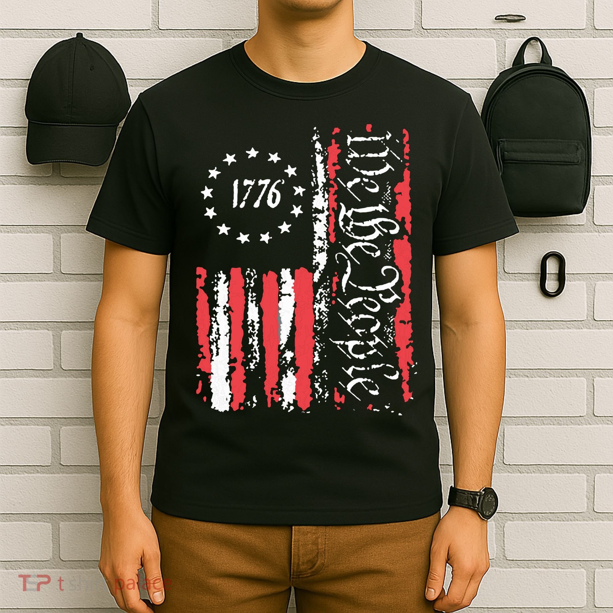 American Flag Patriotic 1776 We The People Usa T-Shirt