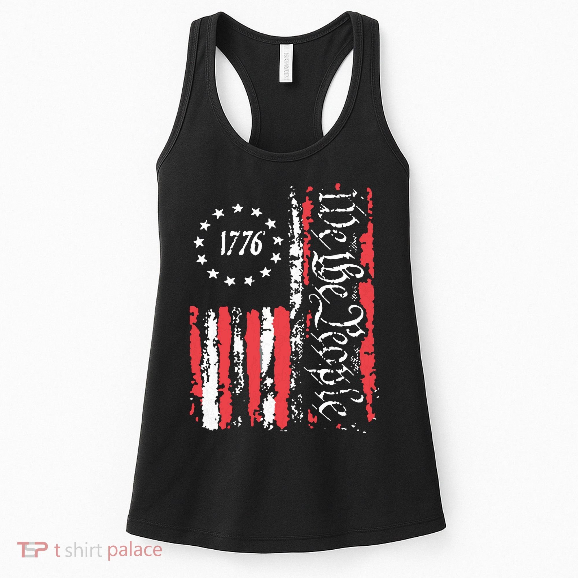 American Flag Patriotic 1776 We The People Usa Women's Tank Top