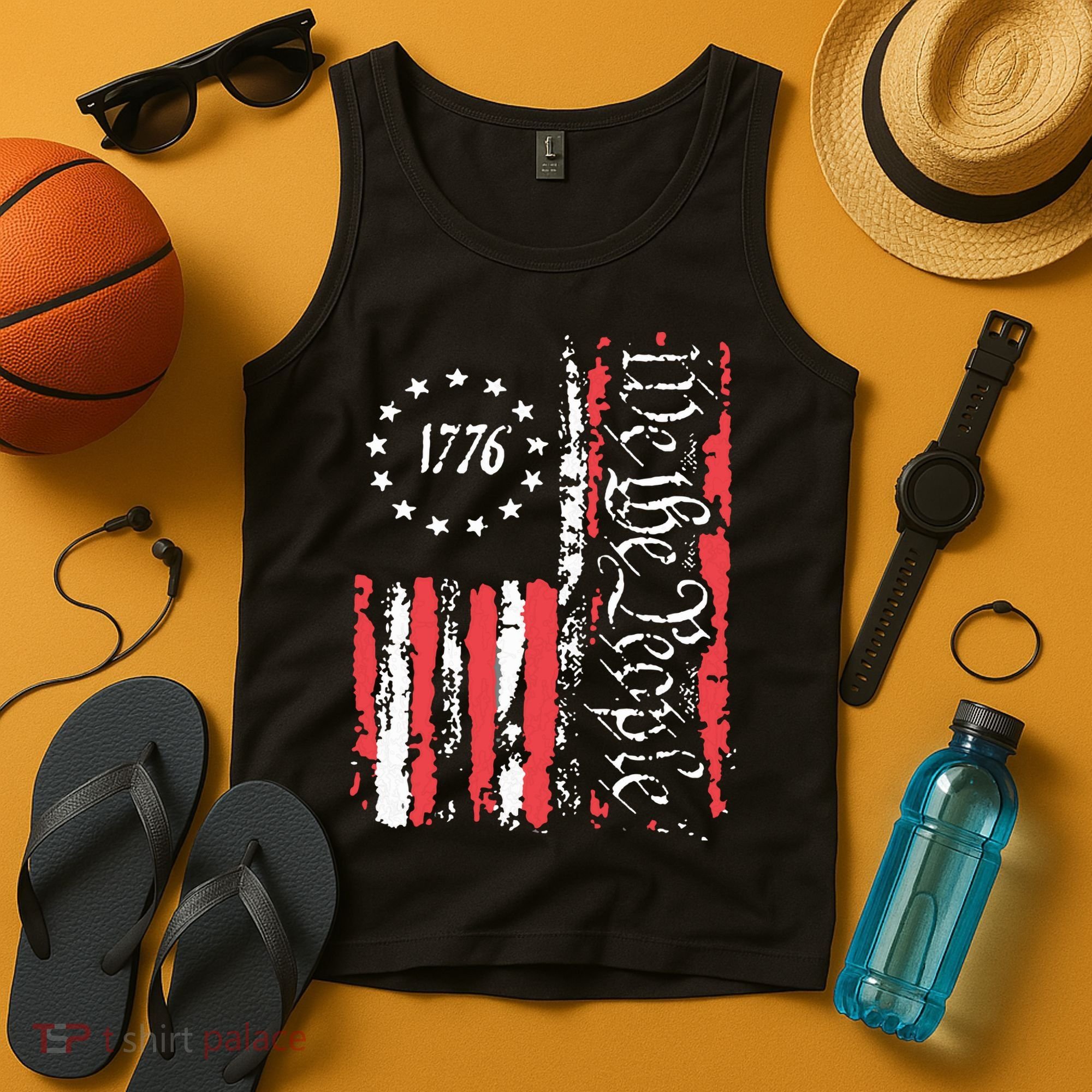American Flag Patriotic 1776 We The People Usa Tank Top