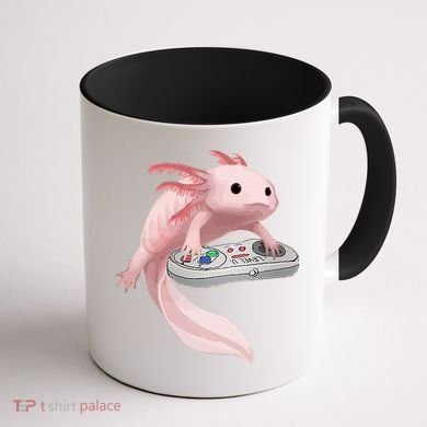 Axolotl Fish Playing Video Game Axolotl Lizard Gamers Coffee Mug back