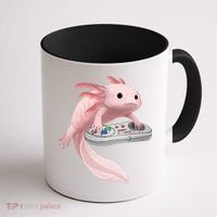 Axolotl Fish Playing Video Game Axolotl Lizard Gamers Coffee Mug thumb 1