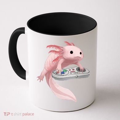 Axolotl Fish Playing Video Game Axolotl Lizard Gamers Coffee Mug