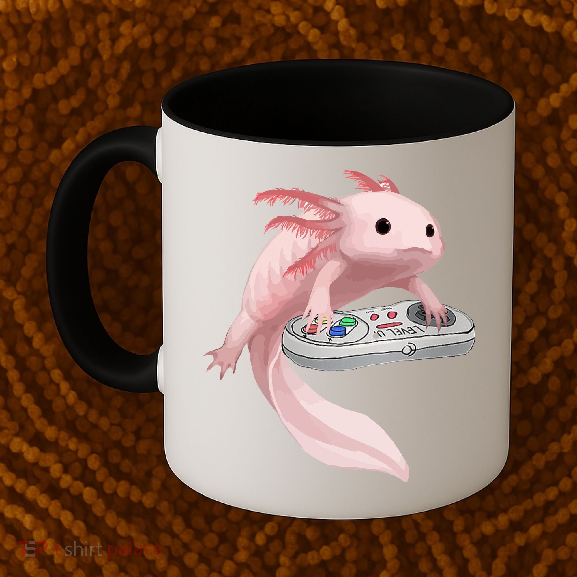 Axolotl Fish Playing Video Game Axolotl Lizard Gamers Coffee Mug
