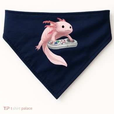 Axolotl Fish Playing Video Game Axolotl Lizard Gamers USA-Made Doggie Bandana