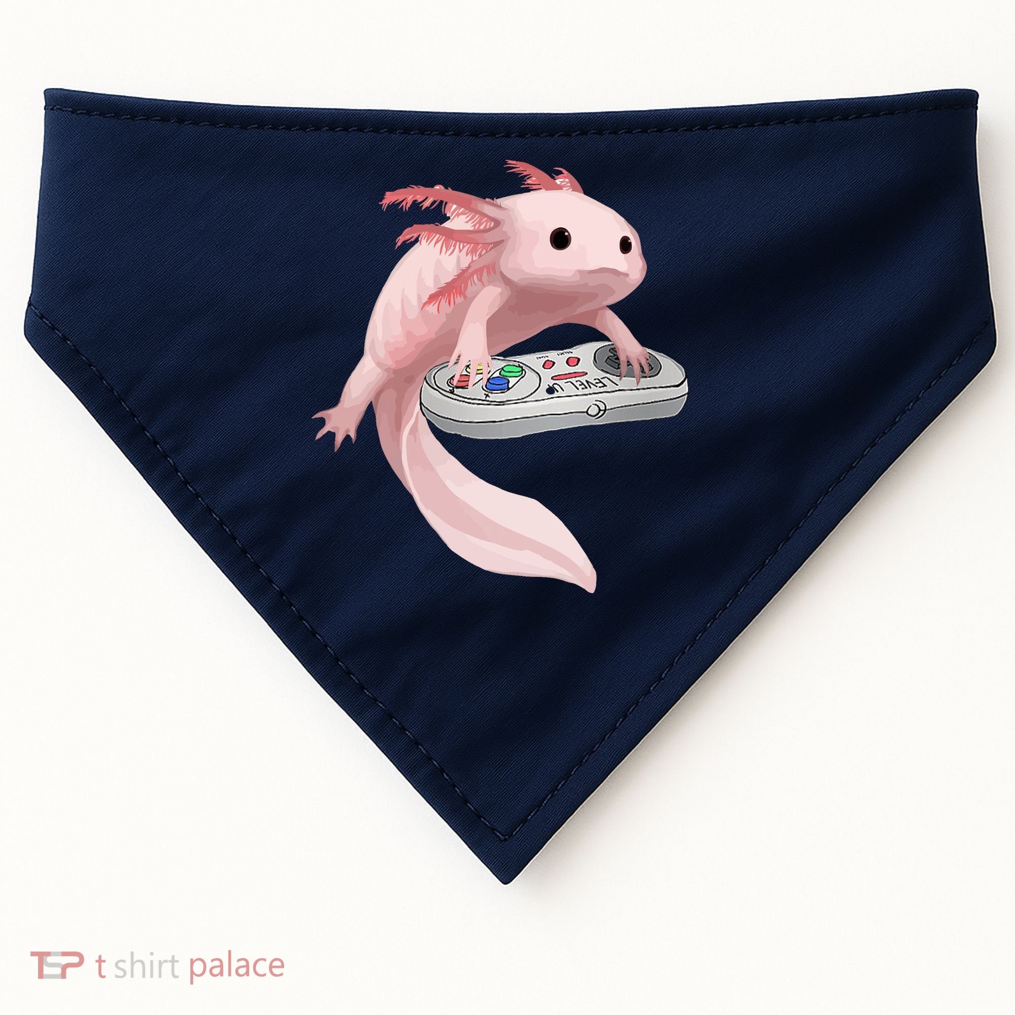 Axolotl Fish Playing Video Game Axolotl Lizard Gamers USA-Made Doggie Bandana