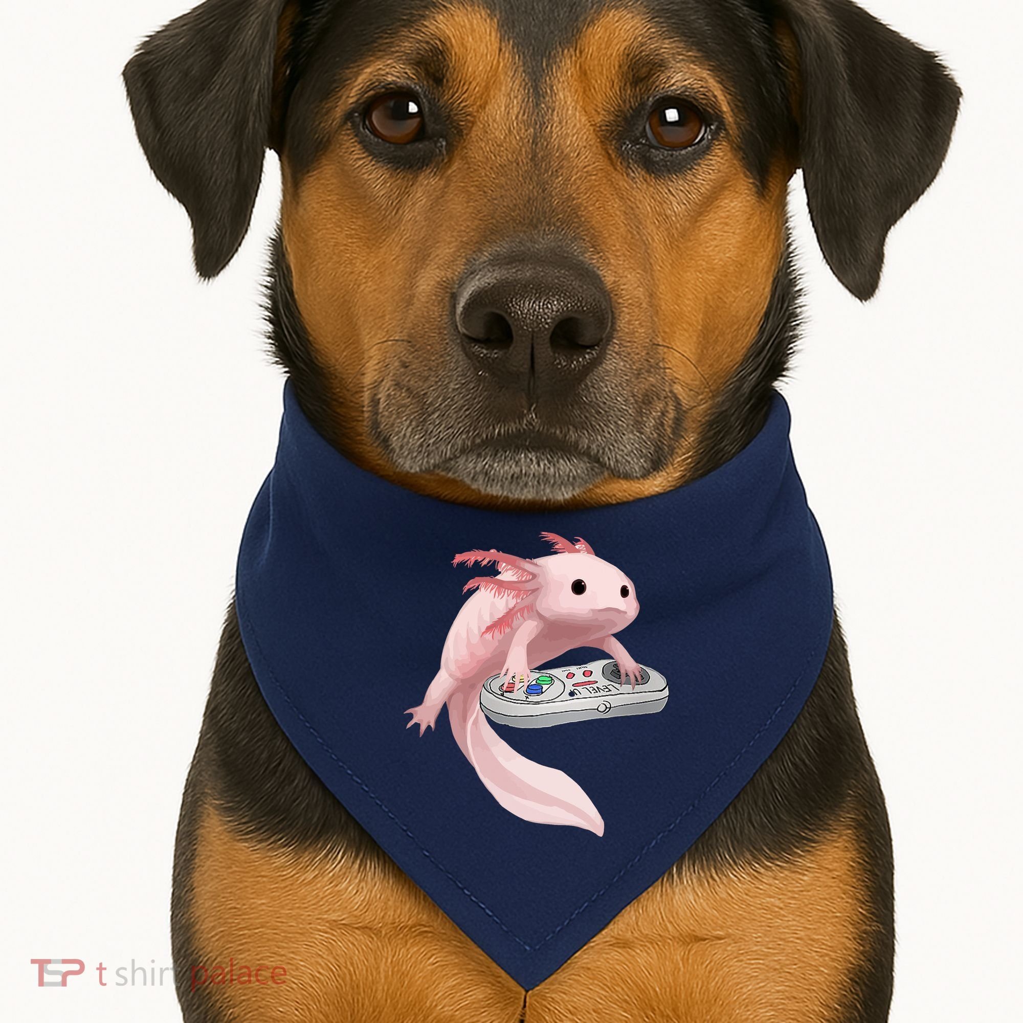 Axolotl Fish Playing Video Game Axolotl Lizard Gamers USA-Made Doggie Bandana