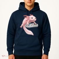 Axolotl Fish Playing Video Game Axolotl Lizard Gamers Hoodie thumb 2