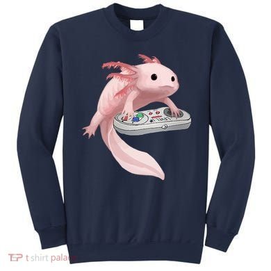 Axolotl Fish Playing Video Game Axolotl Lizard Gamers Sweatshirt