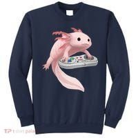 Axolotl Fish Playing Video Game Axolotl Lizard Gamers Sweatshirt thumb 0