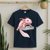 Axolotl Fish Playing Video Game Axolotl Lizard Gamers T-Shirt thumb 2