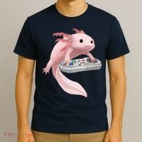 Axolotl Fish Playing Video Game Axolotl Lizard Gamers T-Shirt thumb 3