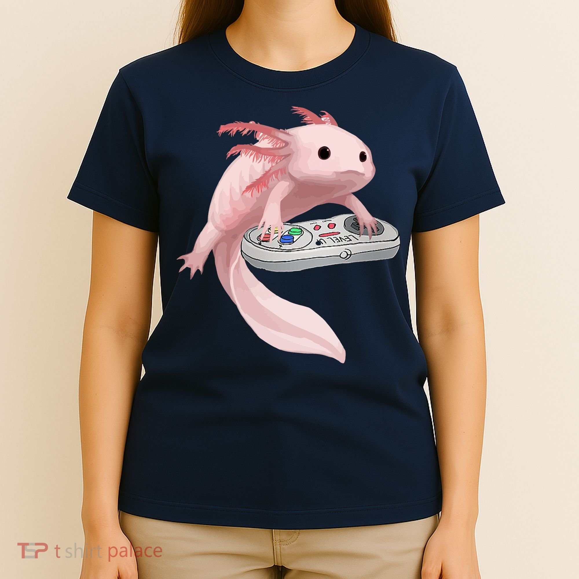 Axolotl Fish Playing Video Game Axolotl Lizard Gamers T-Shirt